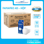 THÙNG 50 HỘP khẩu trang y tế cao cấp kháng khuẩn 3 lớp Famapro 4D KF94 DẠNG HỘP (10 cái Hộp)