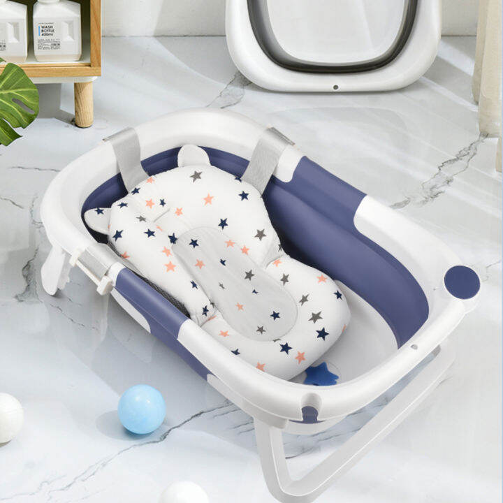 baby-bathtub-foldable-kids-newborn-babies-plastic-bathtub-with-non-slip-legs-for-bathing-toddlers-blue-and-white