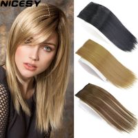 NICESY Synthetic Short Hair Pieces Invisible Clip Extension Fluffy Fake Hairpieces