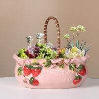 Creative Portable Garden Hand-held Basket Pot Containers Wholesale Decoration Succulent Plant Vase Modern Living Room Home Decor