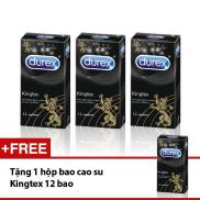 HCMMua 3 Tang 1 Bo 3 hop Bao cao su Durex Kingtex om khit 12 pcs.Tang 1