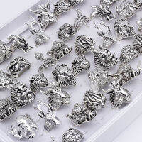 20pcslot Vintage Punk Animal Mix Style Metal Jewelry Rings For Men Women Size 8 to 11