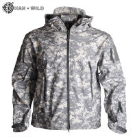 Hiking Jackets Shark Skin Shell Clothes Tactical Jacket Mens Windbreaker Flight Pilot Hood Military Fleece Field Army Clothing