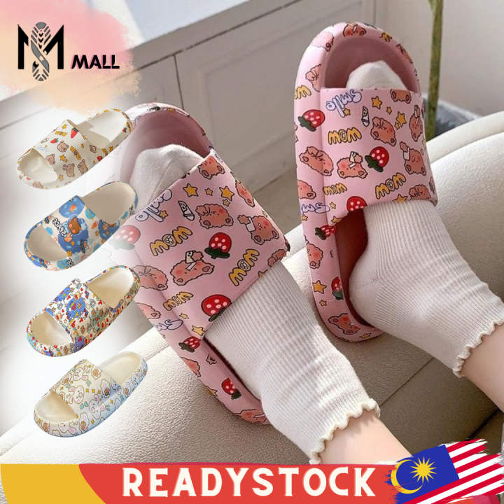 SM Stylish Cartoon Print Soft-Padded Thick-Sole Slippers Fashionable ...