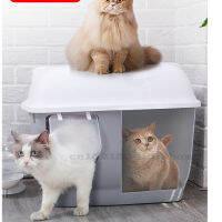 (ร้อน) Anti-Splash Cat Litter With Door Deodorizing Totally Closed Oversized Cat S Toilet Big Space Household s Products