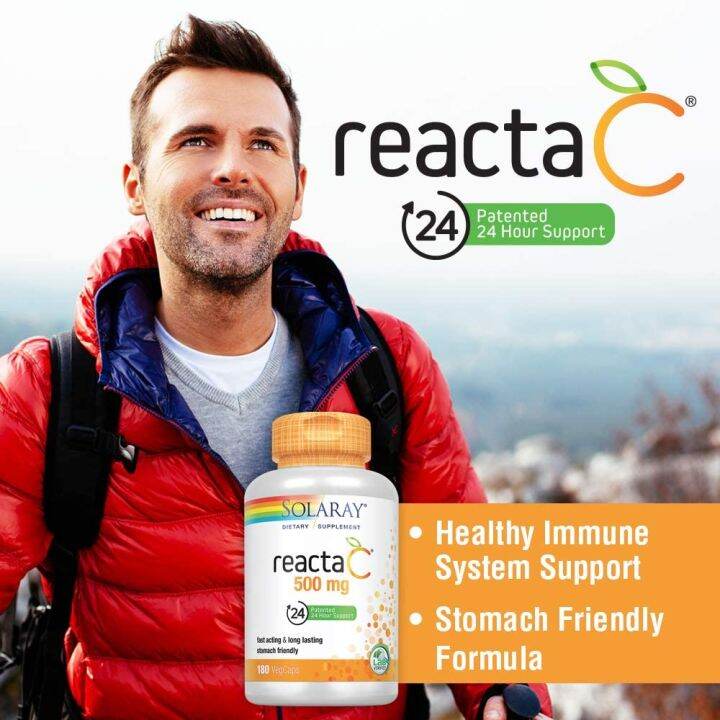 วิตามินซี-reacta-c-500-mg-180-vegcaps-solaray-ให้วิตามินซีแก่ร่างกายทั้งวัน-24-ชั่วโมง