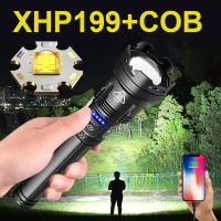 XHP199ซังไฟฉายที่มีประสิทธิภาพไฟฉาย LED XHP90.2แสงไฟแฟลชแบบชาร์จไฟ LED โคมไฟ