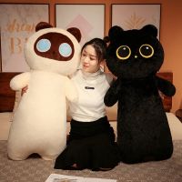 65cm Big Eyes Kawaii Cat Long Doll Plush Toy Standing Fluffy Cuddly Cartoon Animal Sleeping Leg Support Pillow Hug Plushie Gift