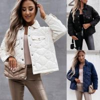 [COD] eBay AliExpress 2021 winter new European and fashion long-sleeved button-decorated padded jacket womens