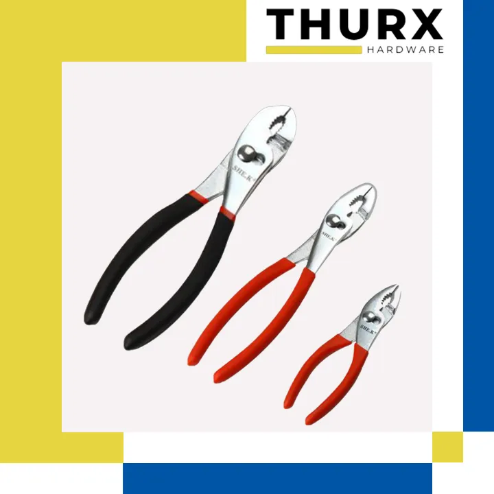 Thurx 1pc SHE.K Slip Joint Pliers SK134 6" / 8" / 10" Mechanical Joints Plier Industrial