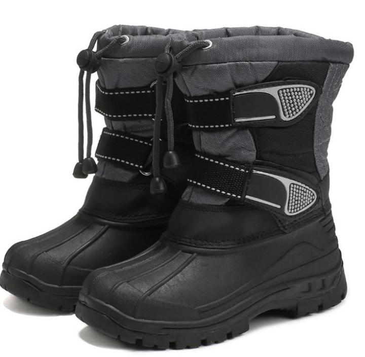 กันน้ำซึมพร้อมลุยหิมะ-รองเท้าบูทกันหนาวเด็ก-snow-boots-บู๊ทกันหนาวเด็ก-รองเท้าบูทกันหนาวเด็ก-บูทลุยหิมะเด็ก-ด้านในบุผ้าขนนิ่มๆ-size-28