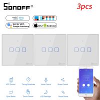 【Tech-savvy】 1-3ชิ้น1C T2EU SONOFF/2C/3C TX Smart Wifi สวิตช์สัมผัสผนังสวิตช์อัจฉริยะ RF 433การควบคุมด้วย Alexa สมาร์ทโฮม