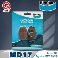 ผ้าเบรคหน้า-หลัง BENDIX (MD17) แท้ สำหรับรถมอเตอร์ไซค์ YAMAHA Belle-R / Crypton / DT125LC R (R) / DT125R(F-R)