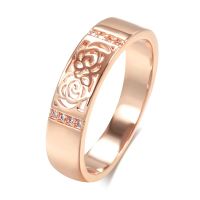 New Irregular Hollow Rings For Women Rose Gold Belt Big Glossy Double Row Tiny Zircon Rings Wedding Party Lady Unusual Jewelry