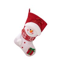 เครื่องประดับตกแต่งคริสต์มาสถักกระเป๋าตุ๊กตาหิมะซานตาคลอสตุ๊กตาหิมะจี้ต้นขนมหวานคริสต์มาส
