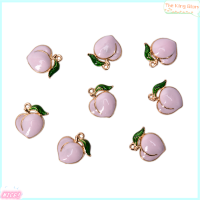 [The King Glory] 10pcs ผลไม้พีชเคลือบสีโลหะผสมเสน่ห์จี้ DIY CRAFT เครื่องประดับการค้นพบของขวัญ