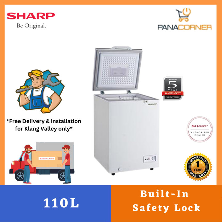 (FREE SHIPPING) Sharp 110L Chest Freezer SJC118 Lazada