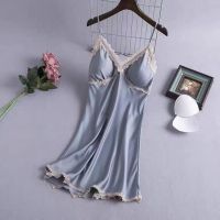 New jamas womens summer ice silk spender h d sexy silk ghtdress womens large size home clot can be worn outse --SY2381☒