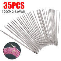 Stiup 35Pcs 20ซม.2-5.0สเตนเลสสตีลคู่ชี้ตรงเข็มถักนิตติ้ง