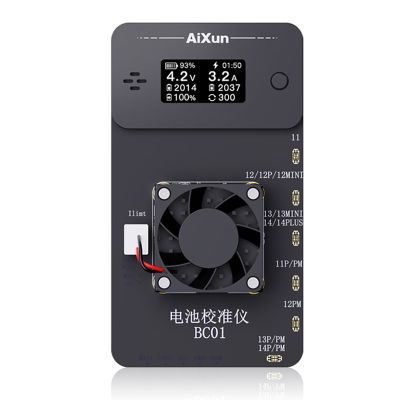 AIXUN แบตเตอรี่ปรับเทียบ BC01สำหรับโทรศัพท์รุ่น11-14ชุดรองรับการทดสอบวงจรชาร์จและปล่อยออกสุขภาพเพิ่มขึ้นเป็น100%