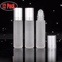 【CW】 12 Pack 10ml Empty Roll On Bottle Essential Oil Perfume Roller Bottle Aromatherapy Cream Lip Balm Containers With Silver Cap