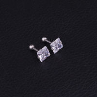 Square Shape Crystal Zircon Ear Piercing Helix Tragus Cartilage Earrings Surgical Steel Body Jewelry