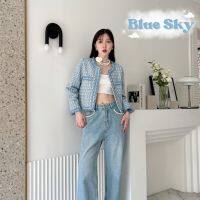 SEOULMATE BLUE SKY #SM8858 Jacket ผ้าTweedดิ้นทอง แพทเทิร์นเสื้อมีความน่ารักสดใส มาพร้อมกระดุมเงิน มีซับในอย่างดี