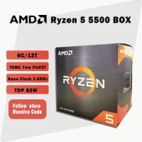 ใหม่ AMD Ryzen 5 5500 R5 5500 3.6GHz 6 Core 12เกลียว7NM เครื่องประมวลผลซีพียู65W L3 = 32M 100-000000ซ็อกเก็ต AM4พร้อมพัดลมทำความเย็น