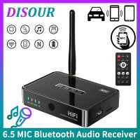 DISOUR ตัวรับสัญญาณเสียง5.1บลูทูธ NFC 3.5มม. AUX/RCA/USB U-Disk/tf/ 6.5 Micrphone คาราโอเกะร้องเพลง HIFI ตัวรับสัญญาณ WiFi เพลงสเตอริโอสำหรับลำโพงรถชุดเครื่องขยายเสียง