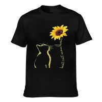 Novelty Tshirts Best Cat Mom Ever Sunflower Funny Pattern Printed Tee