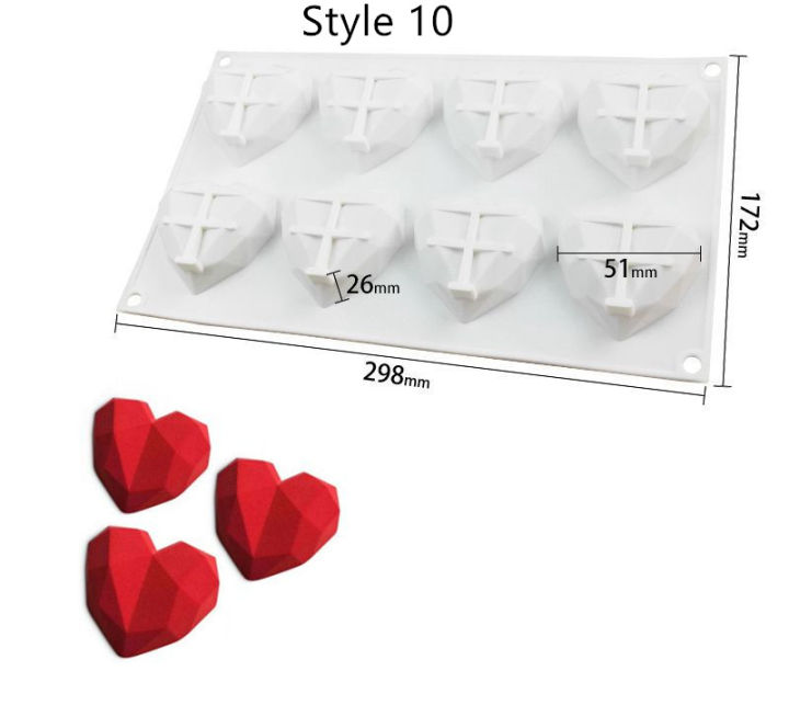 3d-diamond-love-heart-ขนมหวานเค้กแม่พิมพ์ซิลิโคนป๊อปอุปกรณ์ตกแต่งเล็บสามมิติ3d-อบมูส-pastry-silikonowe-moule-ตกแต่ง