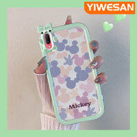 เคส Chenyyyka สำหรับ VIVO Y93 Y91C Y93S การ์ตูนน่ารักสีม่วงสีชมพูมิกกี้เมาส์ขอบสีสันเคสโทรศัพท์โปร่งใสเคสกันกระแทกกันกระแทกเลนส์กล้องถ่ายรูปลายสัตว์ประหลาดตัวเล็ก