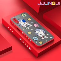 Jjlingji เคสสำหรับ VIVO Y91 Y91i Y95แฟชั่นเคสลายกระต่ายบางมีน้ำค้างแข็งโปร่งใสแข็งขอบสี่เหลี่ยมกันกระแทกปลอกซิลิโคนคลุมทั้งหมดเคสนิ่มป้องกัน