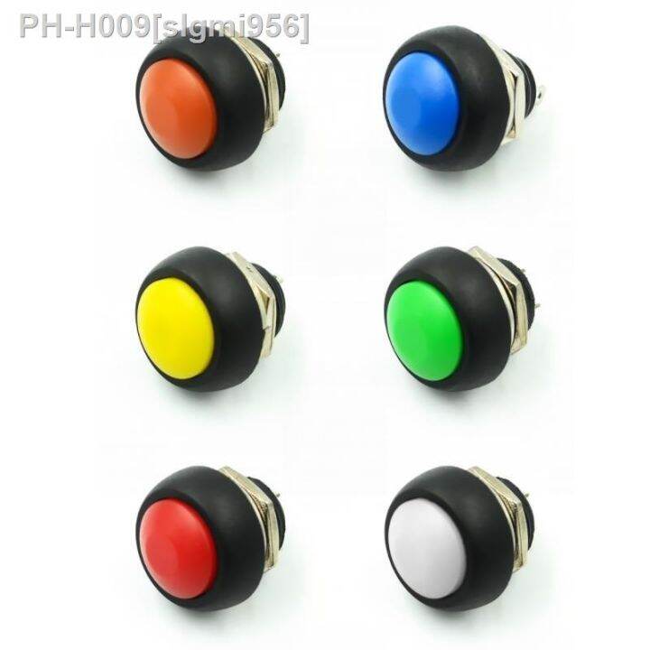 1pcs-small-waterproof-self-reset-button-switch-round-lockless-button-pbs-33b-black-white-yellow-orange-blue-green-red-12mm