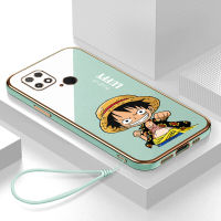 เคส Poco C40 Case Luffy ลักชัวรี่ 6D ซอฟท์ซิลิโคนกรอบสี่เหลี่ยมชายนี่ฟูลแบ็คปก