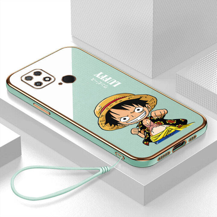 เคส-poco-c40-case-luffy-ลักชัวรี่-6d-ซอฟท์ซิลิโคนกรอบสี่เหลี่ยมชายนี่ฟูลแบ็คปก