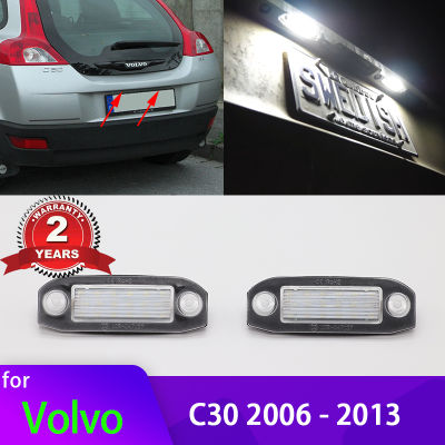 Super Bright Canbus Error ฟรี Xenon LED สีขาวรถ LED ป้ายทะเบียนไฟหมายเลข12V สำหรับ Volvo C30 2006 - 2013