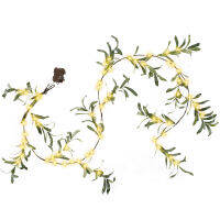 Lighted Olive Garland พร้อม Timer 5.9ft Vine Garland Decor พร้อมไฟ100 LED แบตเตอรี่ดำเนินการประดิษฐ์ Vine Light สมจริง