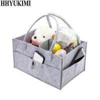 Women Travel Organizer Felt Cloth Insert Bag Multi-pockets Travel Bags Multifunctional Storage Baby Diaper Wet Mommy Bag in Car