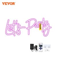 VEVOR Lets Party LED Neon Sign Flex Transparent Acrylic Wall Decor Neon Sign Light Letter Board Party Background Creative Gift