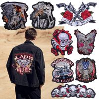 Punk Biker Patch Iron On Patches For Clothing Thermoadhesive Patches On Clothes Back Motorcycle Embroidery Patch On Jacket DIY