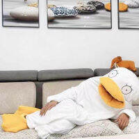 Autumn And Winter Men Women With Sand Sculpture Funny Pajamas White One Size Flannel Long Warm Cute Little Yellow Duck Pajamas