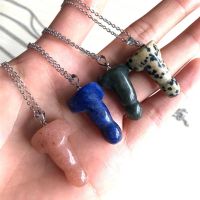 、‘】【【 Healing Spiritual Craft Crystal Pendant Necklace For Man Natural Amethyst Carved Penis Handmade Necklace Couple Jewelry For Gif