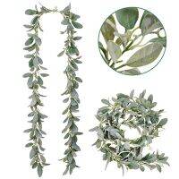2X 6.7 Ft Lambs Ear Garland Artificial - Succulent Garland - Fall Eucalyptus Garland - Leaf Garland