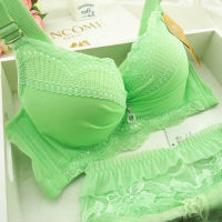 2021NEW Non-Steel Ring Thin Bra Thick 6 Cm Set Bra Push up Underwear Suit