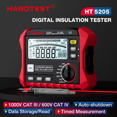 HABOTEST ฉนวนกันความร้อน HT5205ตัวทดสอบความต้านทานดิจิตอลความต้านทานดินมิเตอร์โอห์มเครื่องทดสอบแรงดันไฟฟ้า Megger Meter คนอื่น