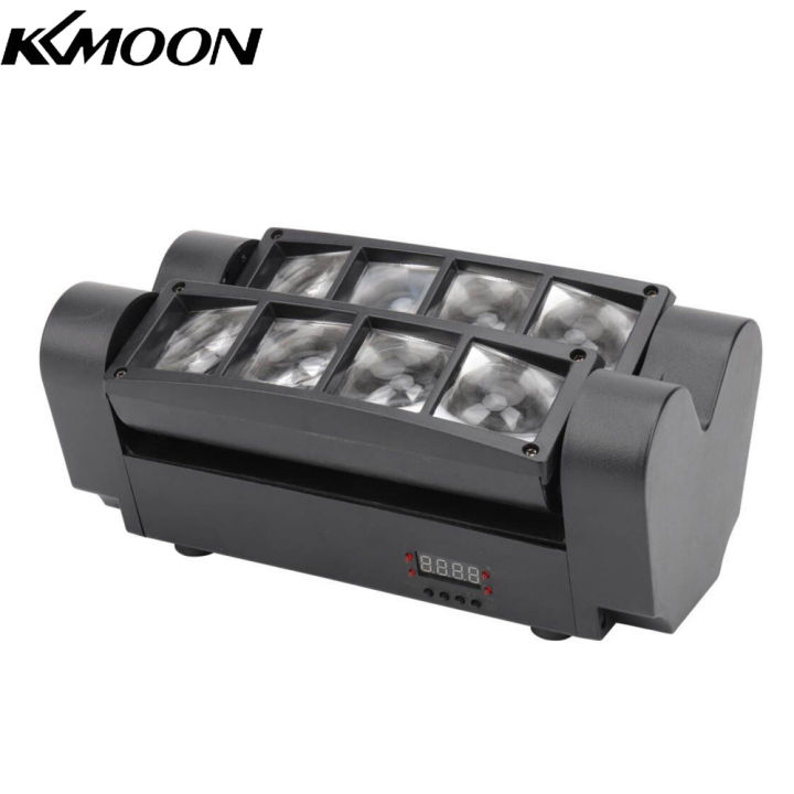 kkmoon-ไฟ-dmx512-led-90w-rgbw-7-13ช่องเปิดใช้งานเสียงอัตโนมัติหัวไฟส่องเวทีแมงมุมขนาดเล็กเคลื่อนย้ายผลหมุนได้พร้อมสายสัญญาณ