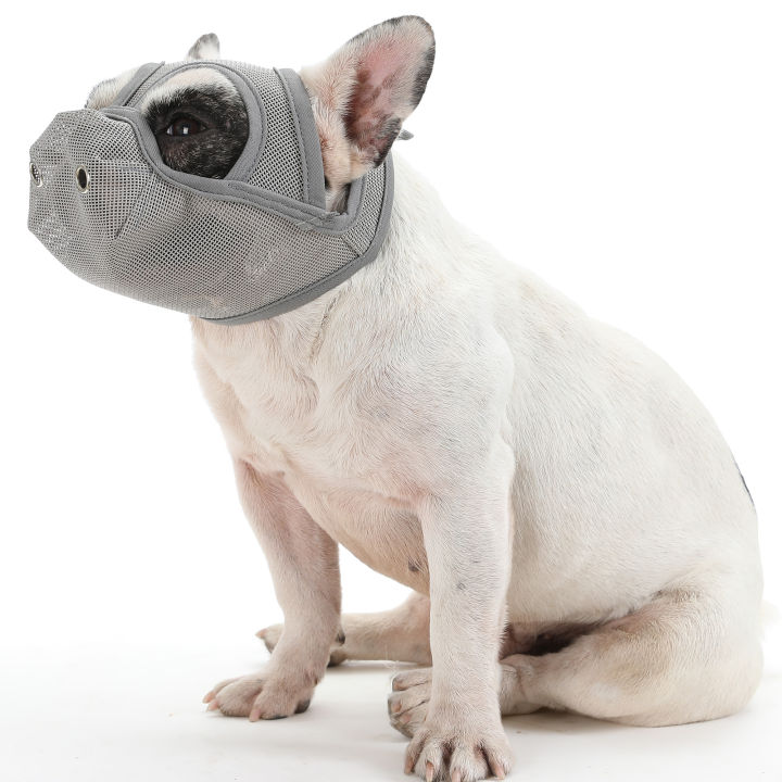 สุนัขตะกร้อตาข่ายระบายอากาศสำหรับสุนัขจมูกสั้นป้องกันการกัดเห่า