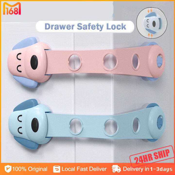 Baby Adjustable Safety Drawer Lock for Child Proofing and Drawers No Drill Installation