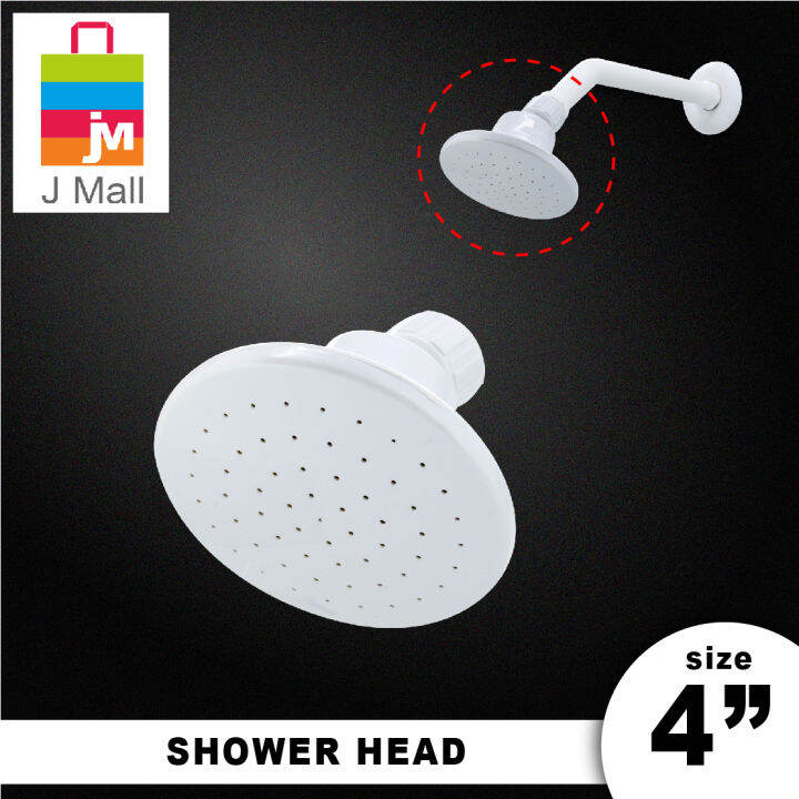 J Mall BATHROOM 4 INCH WHITE PVC PLASTIC SHOWER HEAD Lazada